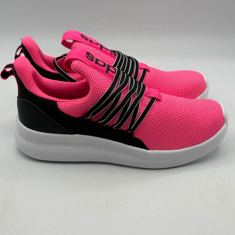 adidas Lite Racer Adapt 7.0 K Shoes Kids Size 5 Pink Black Running JS2289